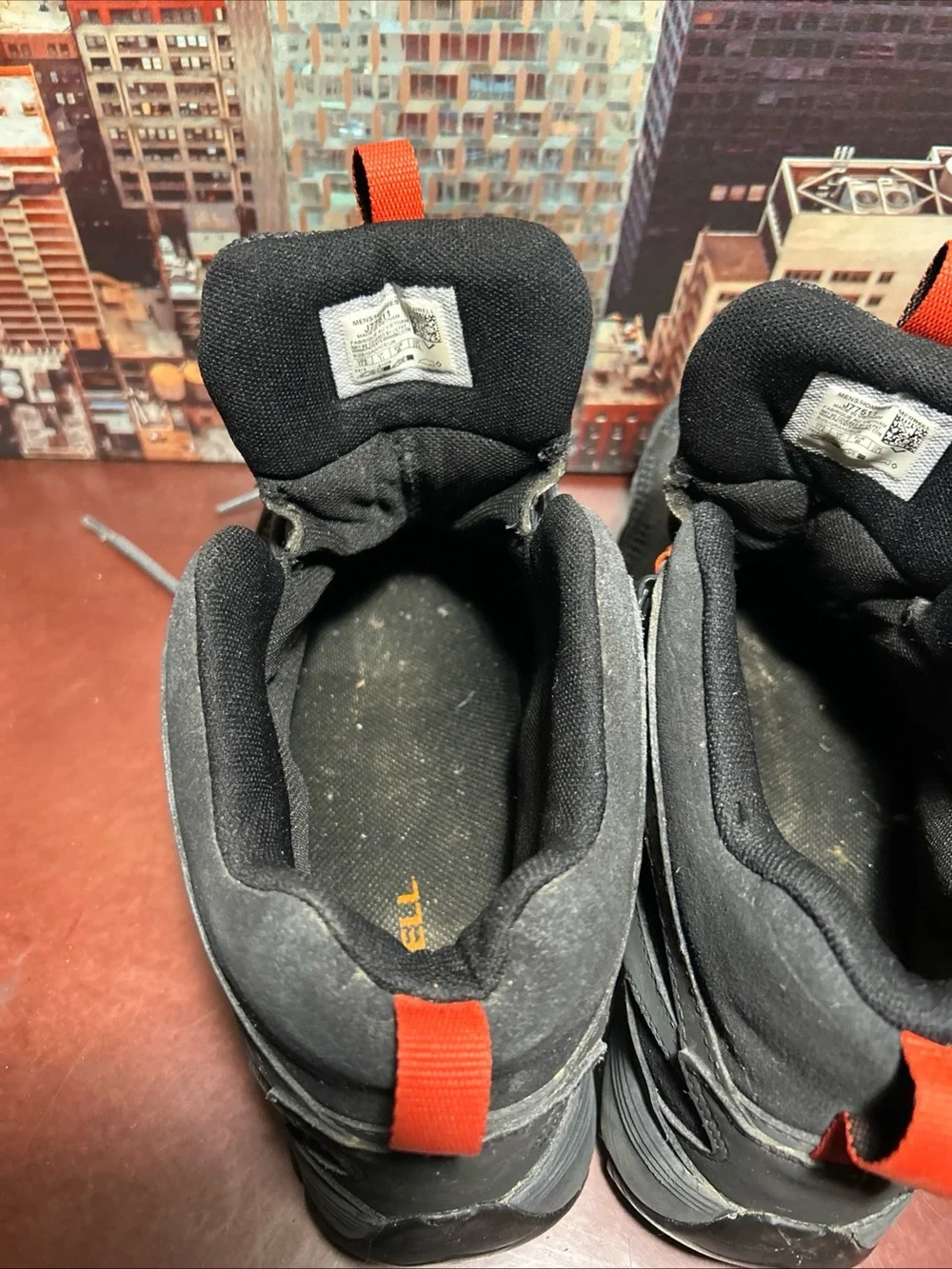 Merrell Black and Orange Men's Mid-Top Hiking Boots